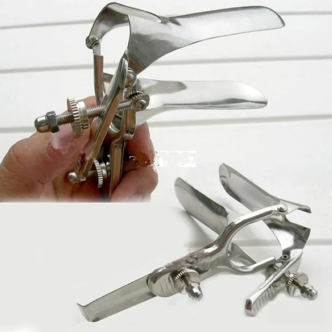 Stainless Steel Vaginal Speculum Scope Inspecting Enlargement Gear Dilator Genitals Medical Themed Toy Bondage Bdsm Sex Toy
