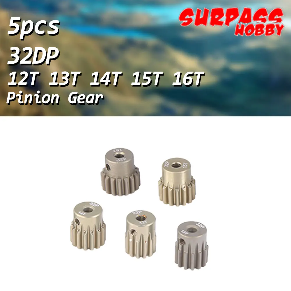 SURPASS HOBBY 32DP 3.175MM 12T 13T 14T 15T 16T Pinion Gear set kit for Traxxas Tamiya 1/10 1/8 RC Off-road Monster Car Motor image_0
