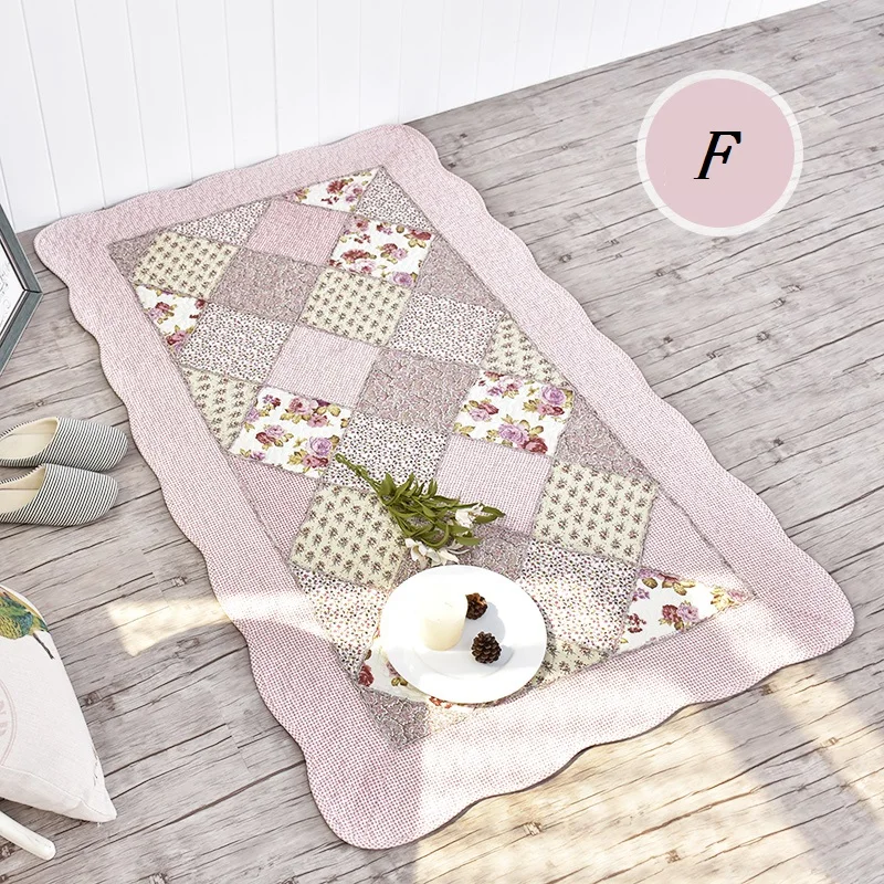 WINLIFE корейский стиль Чистый хлопок ковер свежий цветочный моющийся Мягкий коврик декоративный коврик для гостиной/спальни прикроватный коврик - Цвет: 06