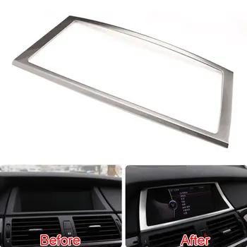 

For X5 X6 E70 E71 Auto Console GPS Tracker Navigation Decor Frame Cover Trim Interior Car Styling Mouldings Sticker 2008-2014
