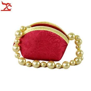 

Fashion Chinese Style Silk Jewelry Zipper Pouch Small Seashell Jewelry Packaging Designer Gift Bag Coin Purse Wedding Favor Bag
