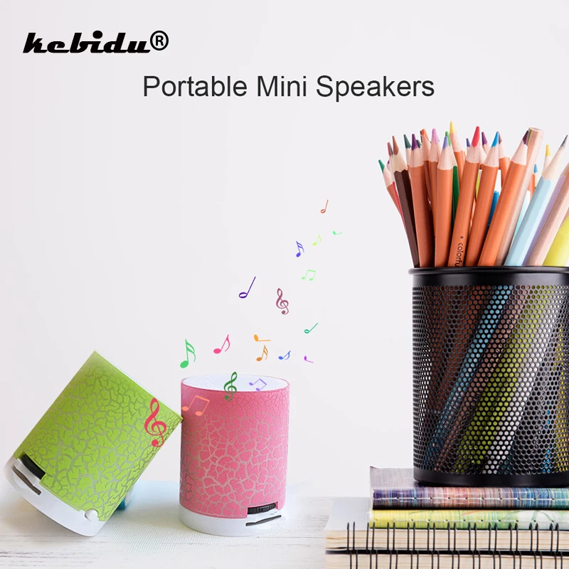 

kebidu Speaker Mini Wireless Loudspeaker Crack LED TF USB Subwoofer Colorful Speakers MP3 stereo audio music player Handfree Mic