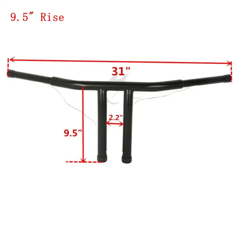 Moto 9.5 "11.5" Rise t bars guidon glisser Bar pour Harley FLST FXST