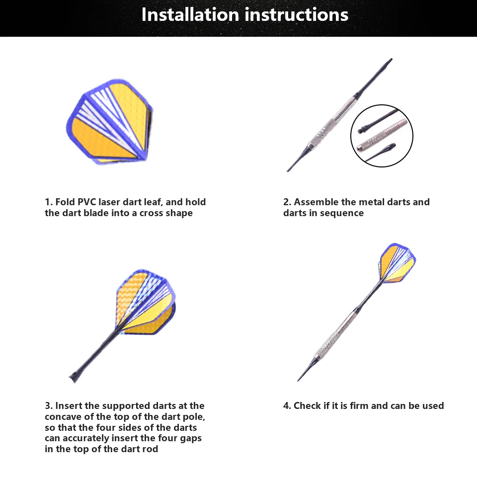 YL darts high quality 16 grams of steel, copper, aluminum handle soft tip toy 3 sets / sets