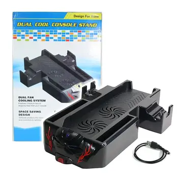 

Game accessories with Dual Fan Cooler Console Stand, Controller Charging Docking Station Console Holder for Xbox One Black