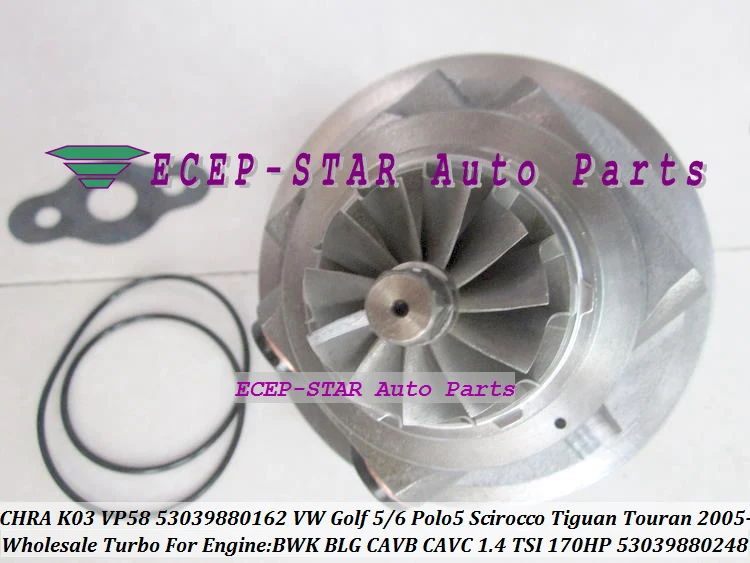 Turbocharger cartridge CHRA K03 53039880248 53039880162 For VW Golf Golf Polo Scirocco Tiguan Touran 1.4L TSI BWK BLG CAVB 170HP (6)