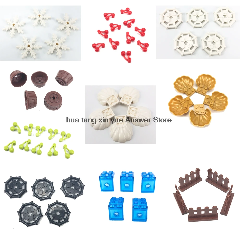 

Legoing building blocks MOC Creative Snowflake Girl Plant Pot Flowerpot Shell Cherry Small Particles Kid Toy Compatible Legoings