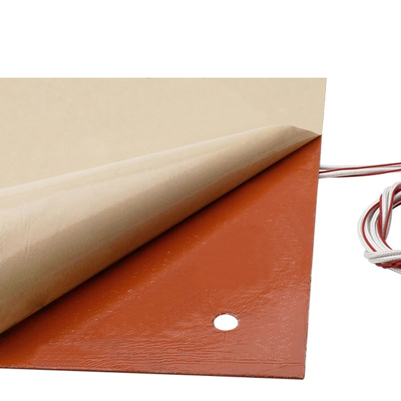 750w 220v 31*31 cm 3D Printer Parts & Accessories Silicone Heated Bed Orange Color Heating Pad For CR-10 3D printer Bed Holes