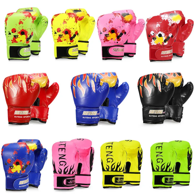 

Kid 1 Pair Leather Boxing Golves Fitness Boxing Training Gloves Sanda Sandbag Training Protector Gym Fitness Equipment Free Size
