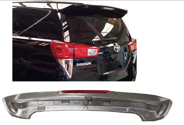 

For innova Spoiler ABS Material Car Rear Wing Primer Color Rear Spoiler Press the tail For Toyota innova Spoiler with LED2016-up