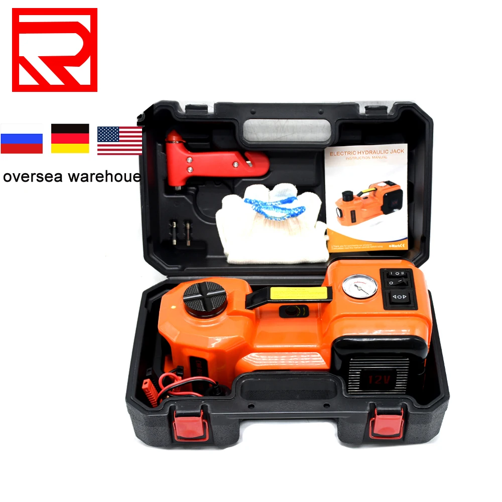 

free shipping auto electric hydraulic lifting two functions jack for SUV lift with air compressor