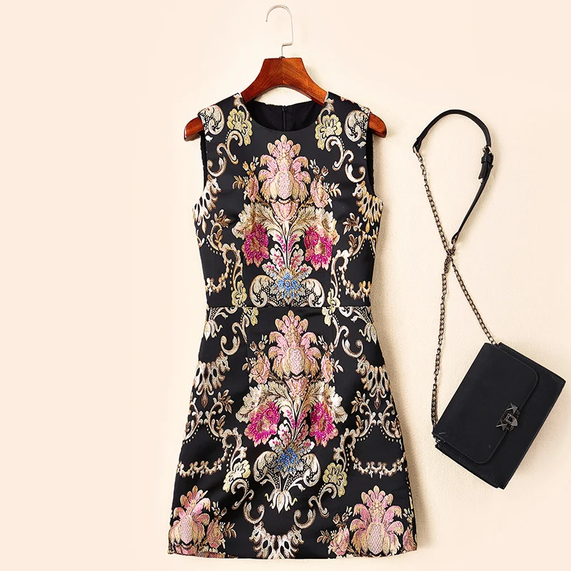 

High quality New Fashion Women 2019 summer Dress Luxury famous Brand European Design party style dress WS0571