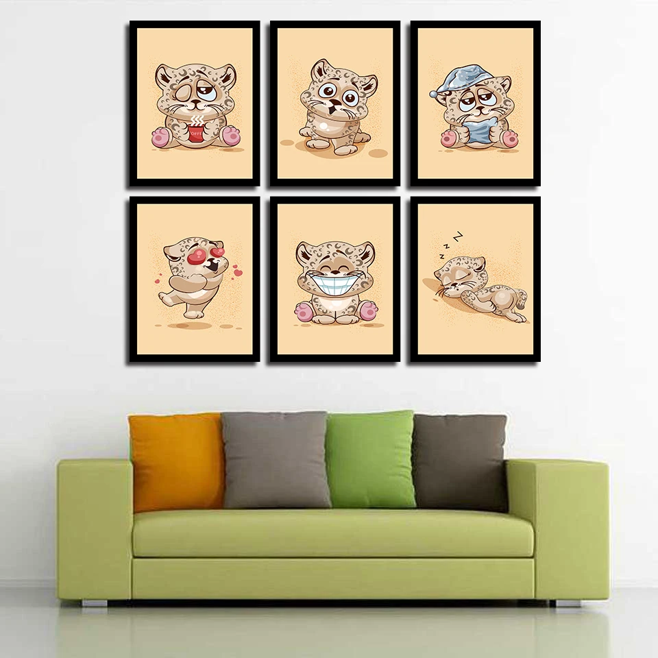 Lona De Reflexão Tigre Gato Engraçado pôster motivacional Arte Impressão Decoração Moderna