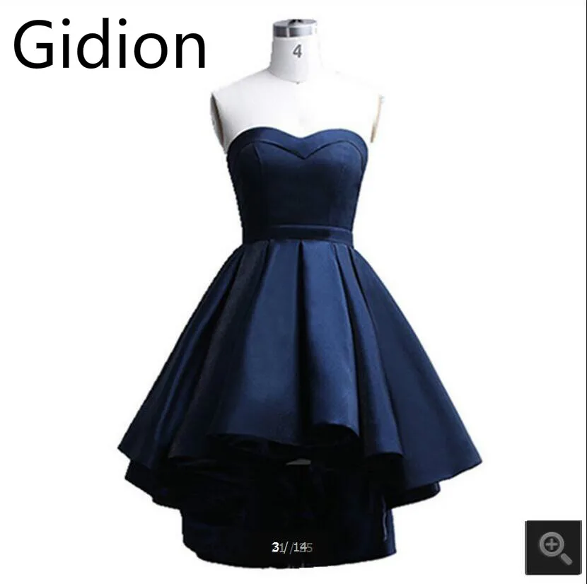 

Vestido De Novia 2017 little red satin a line cocktail dress hi-lo short tea length elegant cheap cocktail gowns hot sale