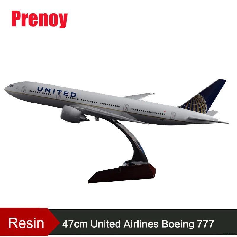 

47cm Boeing 777 United Aircraft Model United States Airlines B777 Airplane Model Resin US United Airbus Airway Model Stand Craft