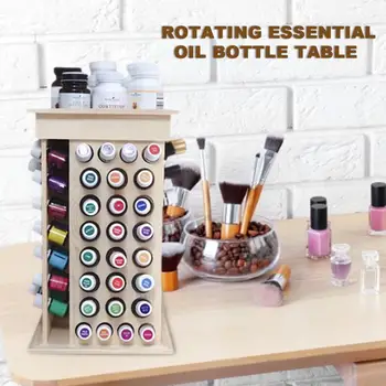 

Solid Wooden Rotating Essential Oil Bottle Holder Classification Display Stand Table Diffuser Holder