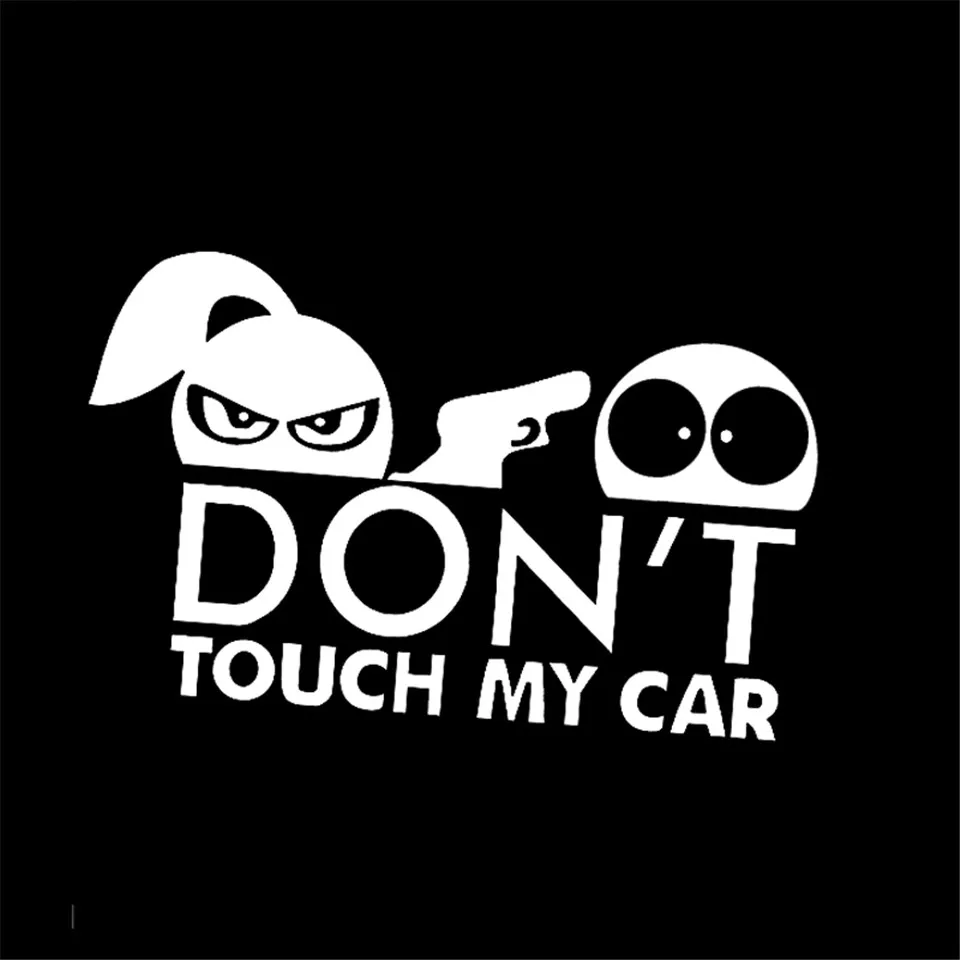157cm Don't Touch My Car Funny Car Stickers Reflective Vinyl Car Styling Waterproof Motorcycle Car Body Car Accessories Black (2)