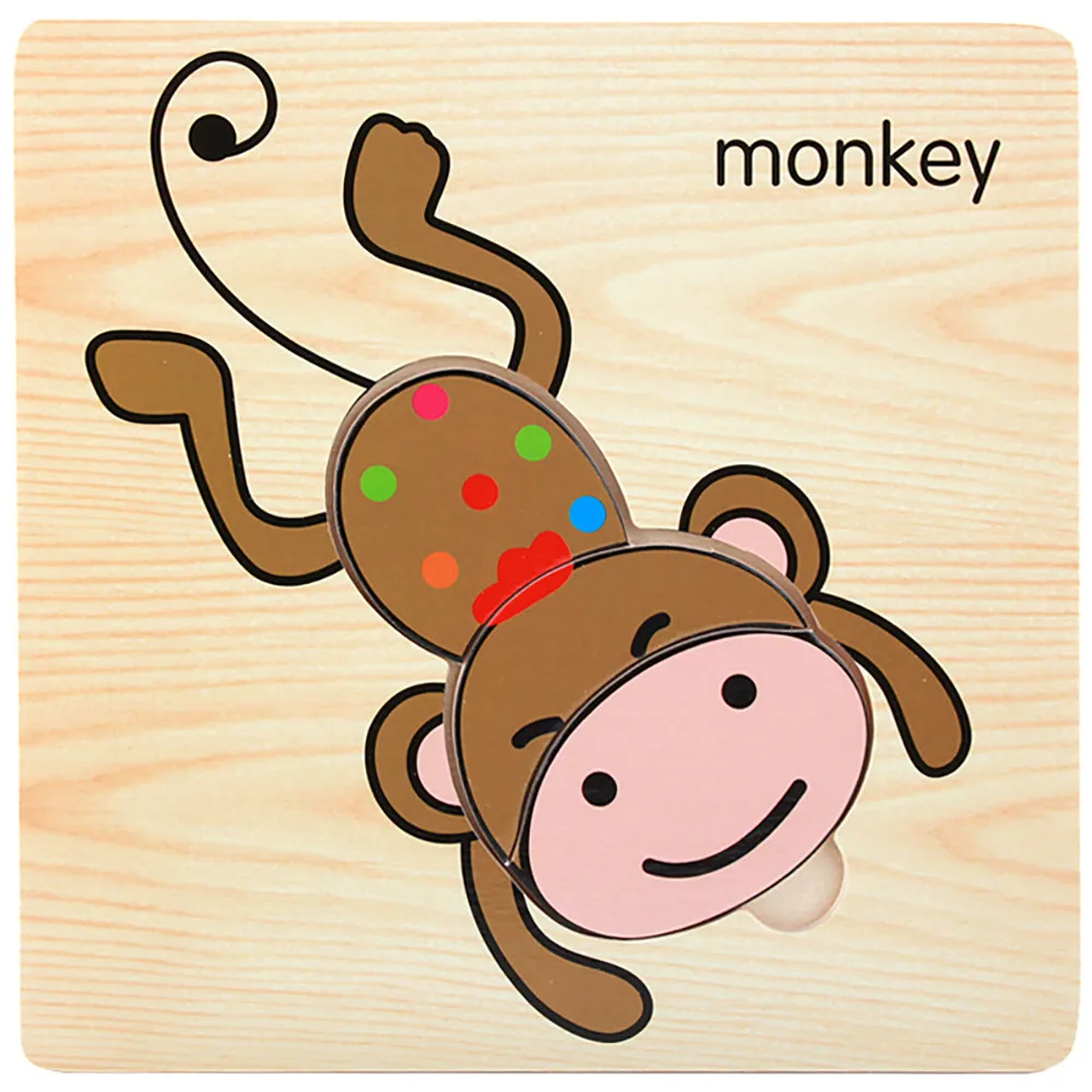 Животные различных видов деревянные милые головоломки Развивающие Детские обучающие игрушки подарок# XT