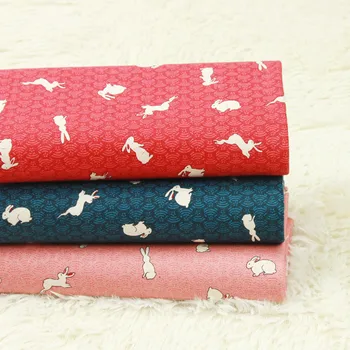 

Half yard thicken cotton fabric soft breeze cute little rabbit print handmade DIY mouth gold package bag cloth 100% cotton B396