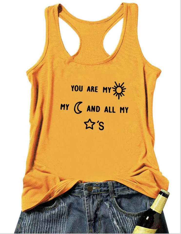 Жилет You Are My Sunshine с буквенным принтом Новое поступление сезон лето забавные