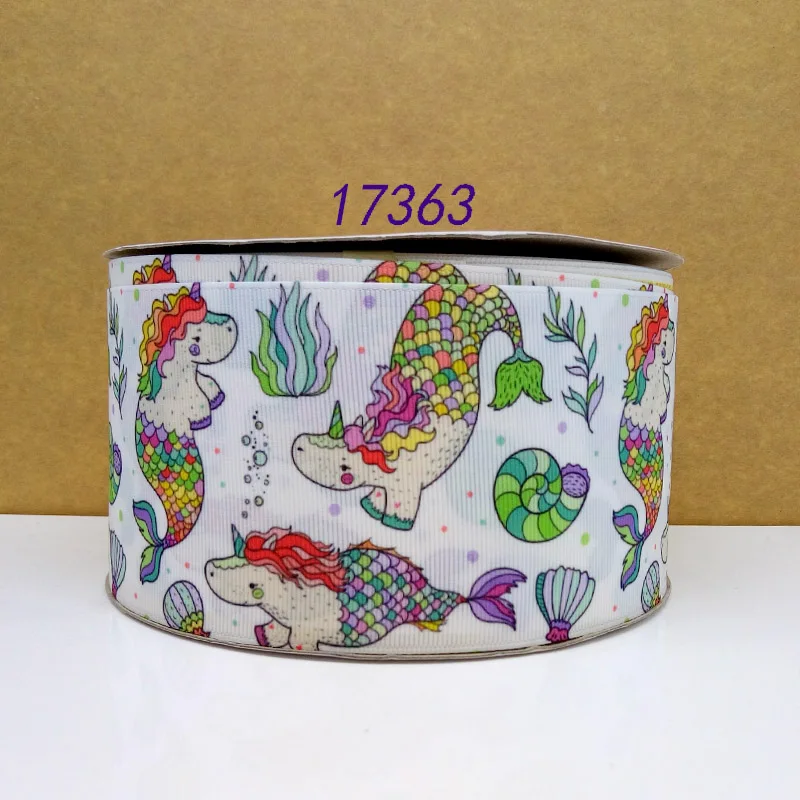 50 ярдов мультфильм напечатанный grosgrain ленты 17262 - Цвет: 17363