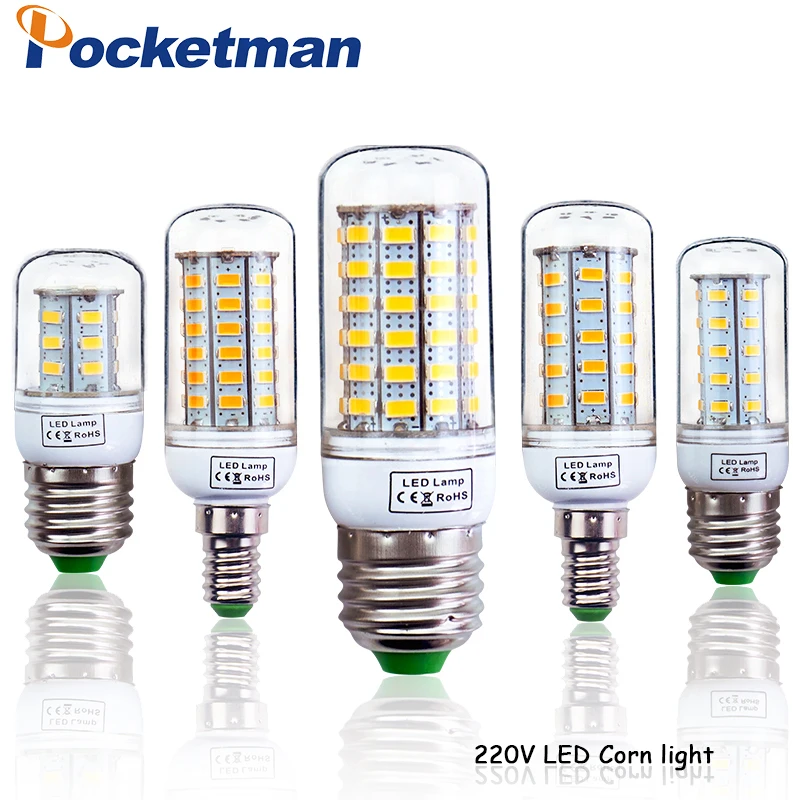 

LED Bulb Corn E27 E14 220V LED Light SMD5730 Mini Smart IC LED Lamp Light 24/36/48/56/69/72LEDs Chandelier Home Decoration