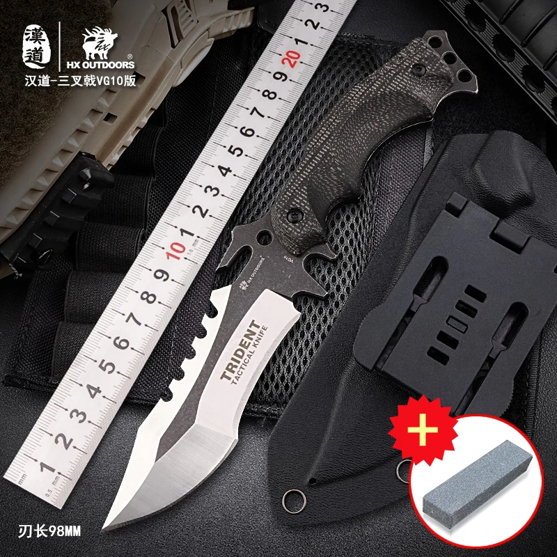 

HX OUTDOORS VG10 Blade Mountaineering Camping Outdoor Sports Survival Tactics Multifunction Survival Hunting gift Knife