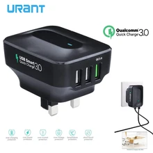 Зарядное устройство URANT USB Quick Charge 3,0 настенное зарядное устройство UK Plug QC3.0 QC Быстрая зарядка зарядные устройства для путешествий для мобильного телефона планшета