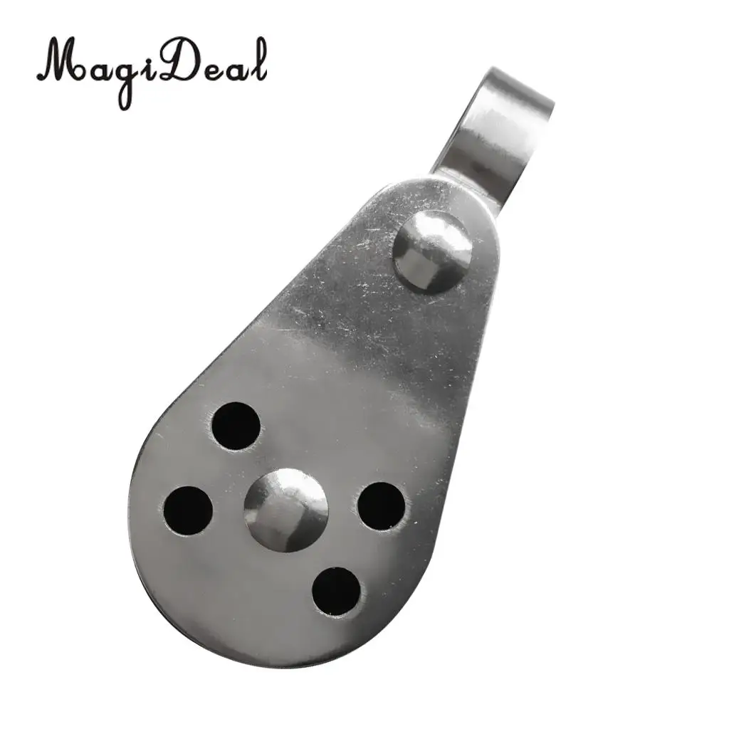 MagiDeal Marine Sheave Stainless Steel Single Pulley For Kayak Anchor Trolley Systems for Kayaking Canoeing Rafting Boating Acce