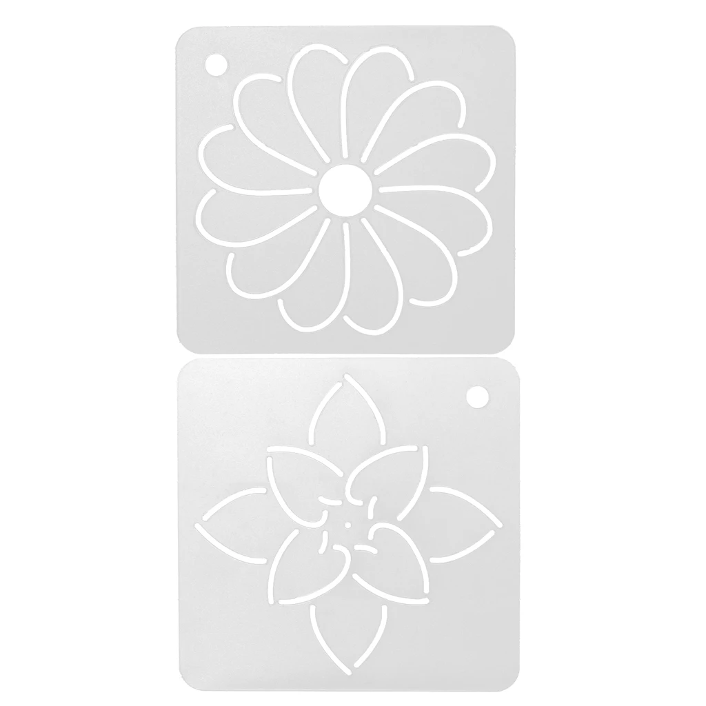 2pcs Flower Design DIY Stencil Plastic Quilting Template for Patchwork Sewing