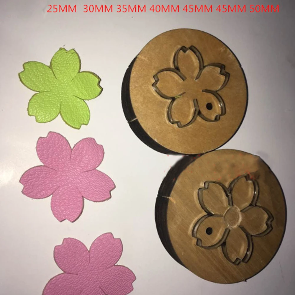 

New Japan Steel Blade DIY leather craft flower five petal gap sakura design multi size wooden die mould hand punch tool template