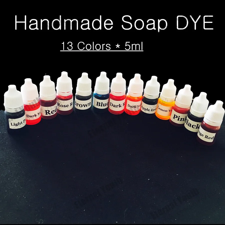 

13Colors 5ml*13 Handmade Soap DYE Pigments Colorant Toolkit Materials Hand Made Soap Base Colour Liquid Pigment