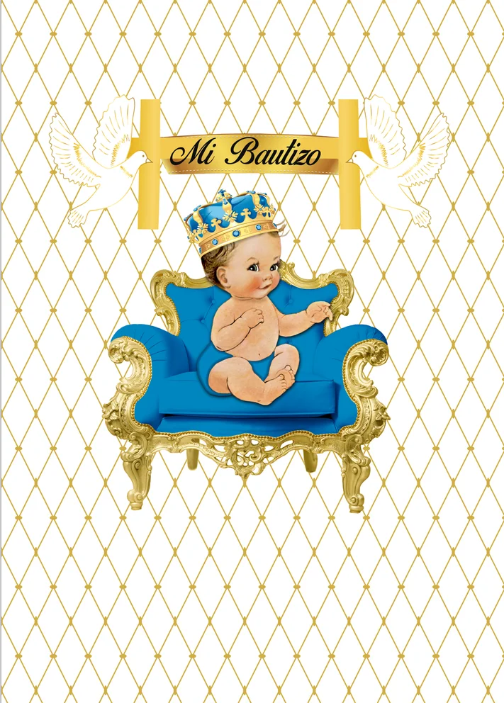 

5x7FT Gold Diamonds Baby Baptism Mi Bautizo Prime Communion Baptist Party Custom Photo Backgrounds Backdrop Vinyl 150cm x 220cm