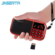 JINSERTA мини FM радио стерео цифровой радиоприемник MP3 музыкальный плеер с перезаряжаемой батареей Поддержка TF карты/U диск воспроизведения