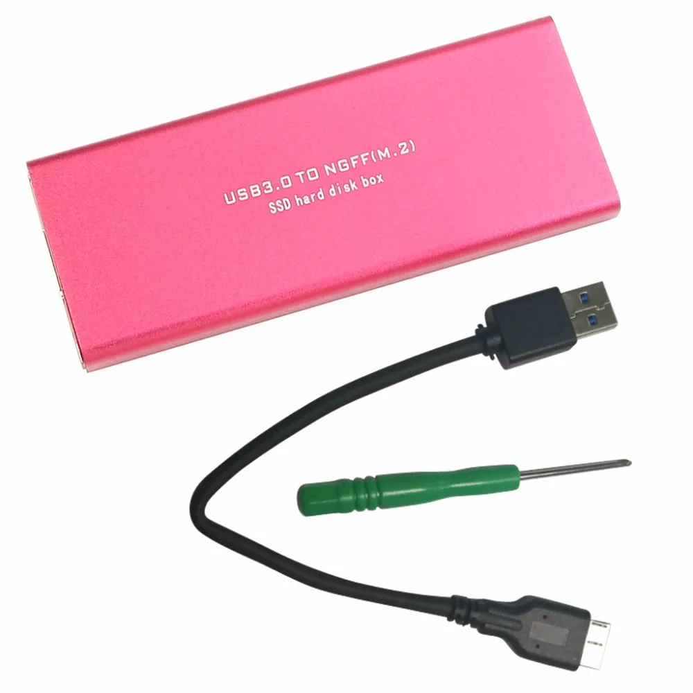 2018 USB 3 0 M.2 NGFF B Ключ SSD адаптера внешний корпус крышки коробки цвета|Корпус