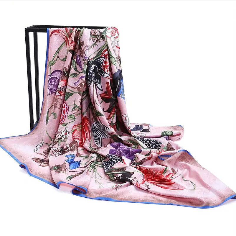 Дизайн 4 цвета саржевый Шелковый квадратный шарф женский модный животный узор шарф с рисунком лошади шаль 130x130 см квадратный шарф Шелковый подарок