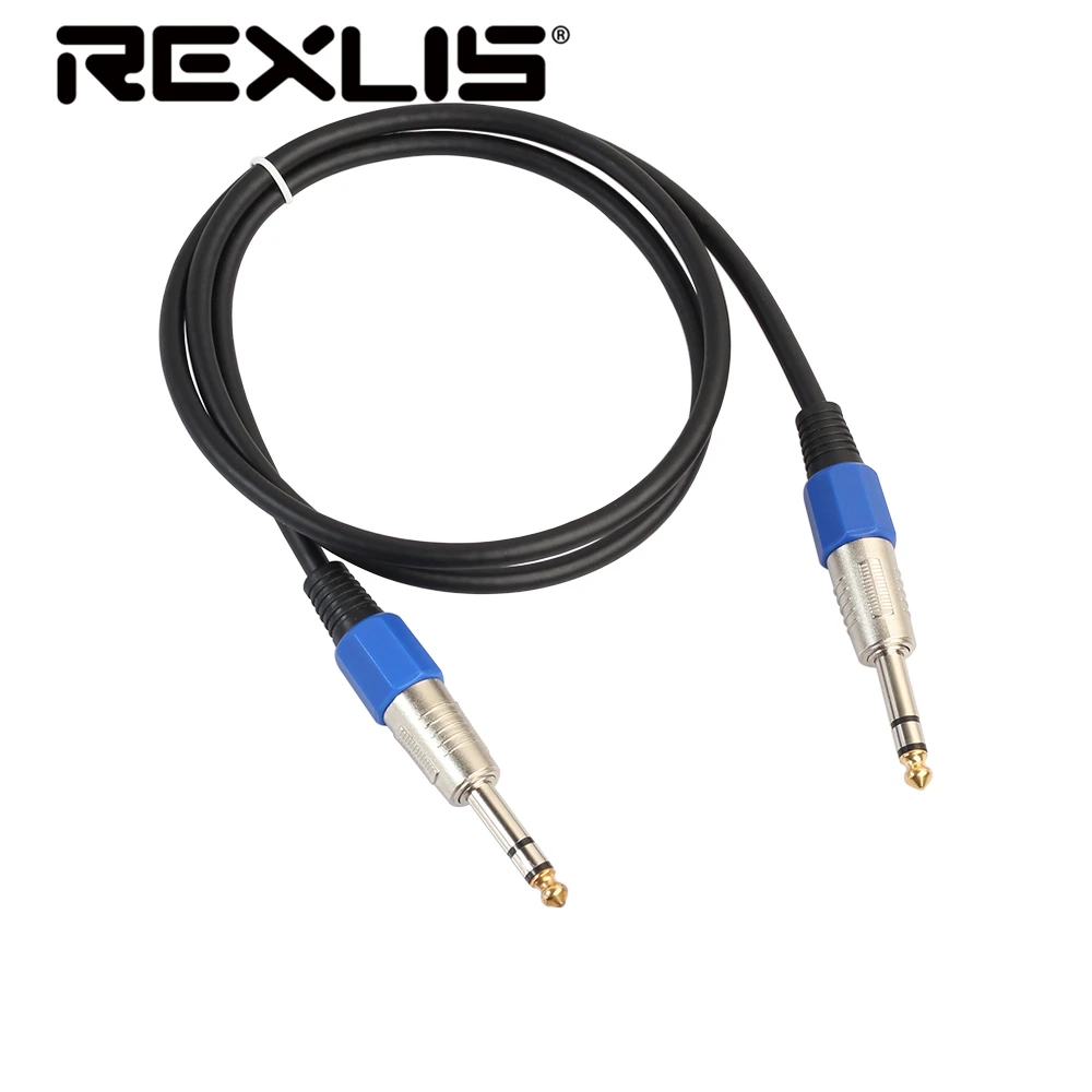 REXLIS 1/4 ''Jack 6,35 мм до 6,35 мм аудио кабель штекер для электрической гитары миксер 1,8 м 3 м 5 м 10 м моно/стерео кабель