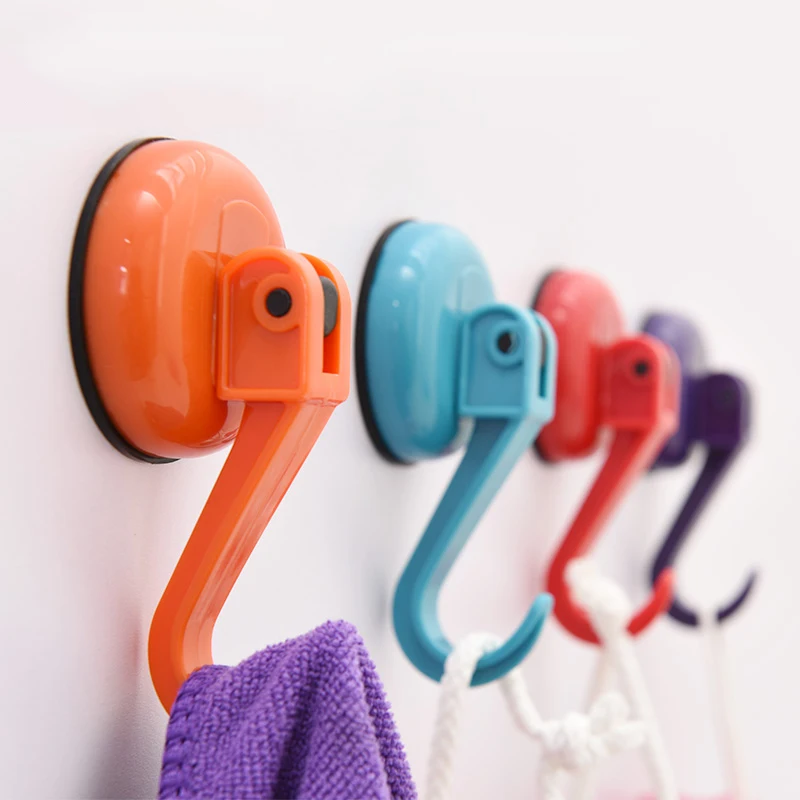 ANHO 6 pcs/set Colorful Strong Suction Wall Hook Hanger for Towel and
