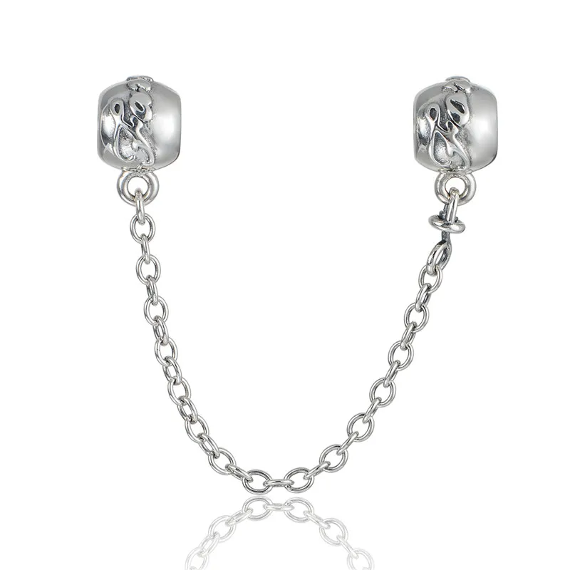 

New Chains Lots Silver 925 Jewelry Findings Family Forever Safety Chain Diy Jewelry Suitable for Pandora Style Charm Bracelets