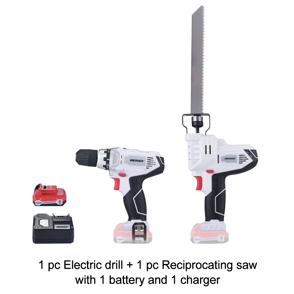 

Keinso/newone 12V power tools Reciprocating Saw and Electric drill with one lithium battery and one charger