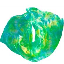 Дизайн Шелковая вуаль танец живота зеленый и желтый цвета смешанные вуали 250x114 см