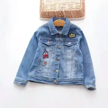 

2017 New Arrival Baby Girls Fashion Denim Jacket Girls Embroidery Denim Outerwear Jacket Child Spring Autumn Denim Coat