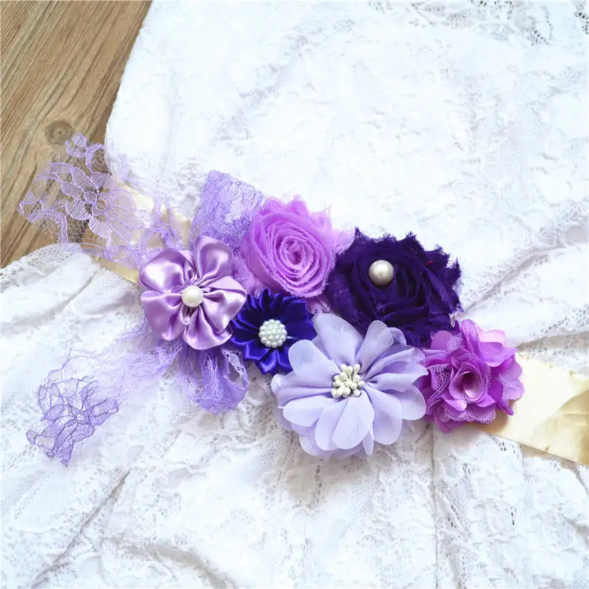 

European And American Fashion And Elegance Department Brides, Pregnant Women, Stitching Flower Belts, Photography, Bridal Gowns,