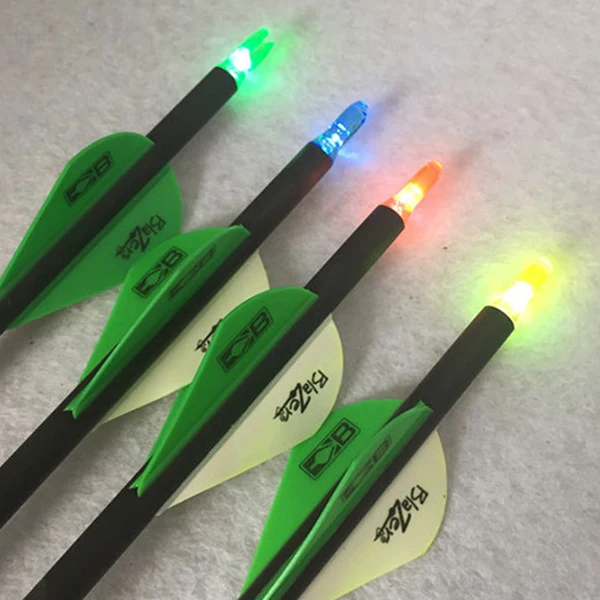 Free Shipping, 12Pcs/Lot Hunting Compound Bow Led Internal Arrow Nock
