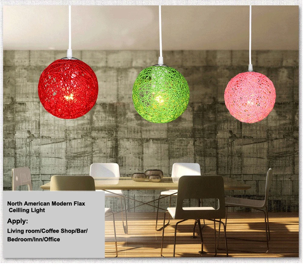 GO OCEAN Pendant Lights E27 Pendant Lamp Colorful Wood Rattan Parlor Light Fixtures For Restaurants Living Room Lighting (20)