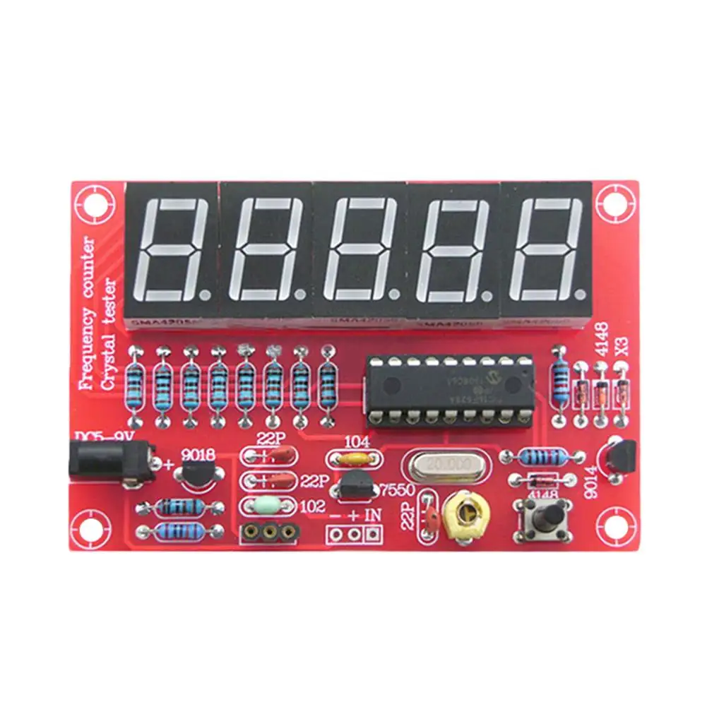 1 Гц-50 мГц цифровой светодио дный кварцевый генератор счетчик частоты тестер DIY Kit 5 цифр Разрешение частотомеры