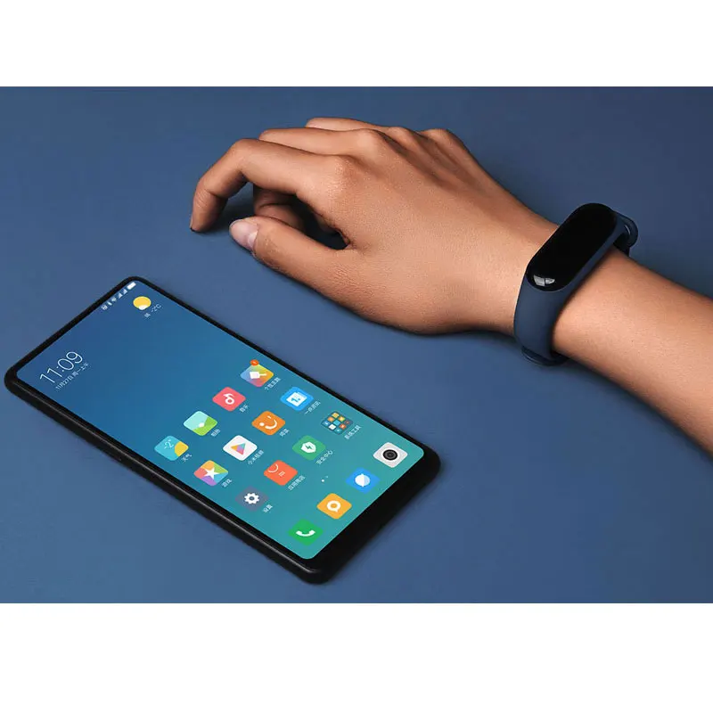 XIAO MI Band 3 Смарт Wriste Mi Band 3 с Orang черный синий пульсометр водонепроницаемый Сенсорный Экран фитнес-трекер Браслет