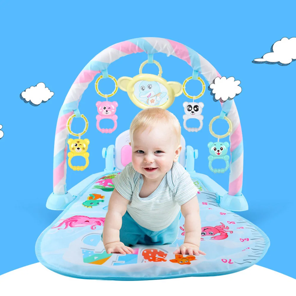 Новорожденный ребенок Фитнес Бодибилдинг каркасная педаль пианино музыка ковер качалка активность Kick Play обучающая игрушка