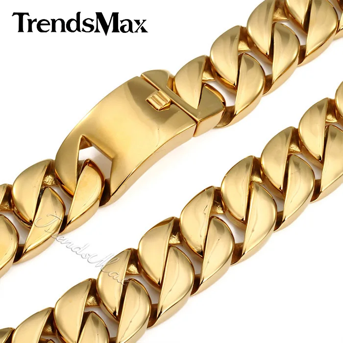 Fashion Jewelry 31mm Super Heavy Curb Link Mens Chain Silver Tone 316L Stainless Steel Necklace