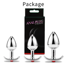 2019 New Jeweled Anal Plug Small Medium Big Size Aluminium Alloy Metal Smooth Butt Plug Man Anal Private Goods with No Vibrators